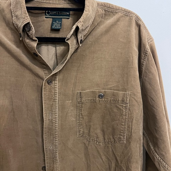 Croft & Barrow Tan Corduroy Shirt - Picture 5 of 5